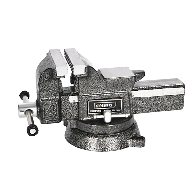 Тиски стальные Deli YS EDL2904Z, поворотные, с наковальней, 4"-100 мм