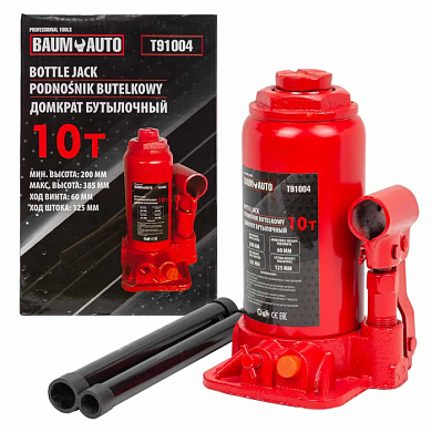 Домкрат бутылочный 10 т, 200-385 мм BaumAuto BM-T91004