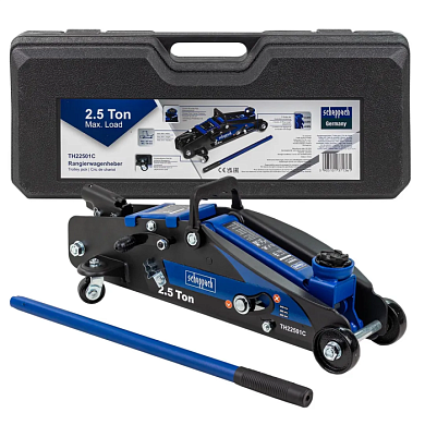 Домкрат подкатной гидравлический 2.5 т, 140-387 мм, с фиксацией, в кейсе Scheppach Sch-TH22501C