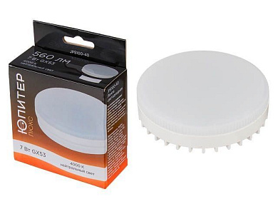 Лампа светодиодная GX53 7 Вт 170-240В 4000К ЛЮКС Юпитер JP5100-40