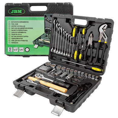 Набор инструментов 72 пр. 1/4''&1/2'' 6-гр. JBM 51818