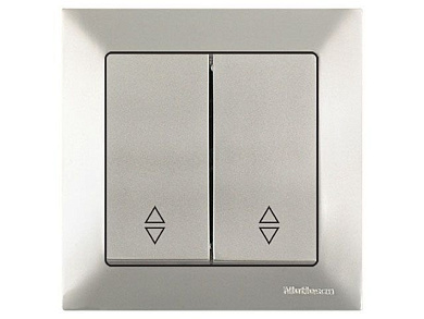 Выключатель проходной 2-клав., скрытый, винт. зажим, титан, DARIA, 10 A, 250 V, IP 20, Mutlusan 21204040283