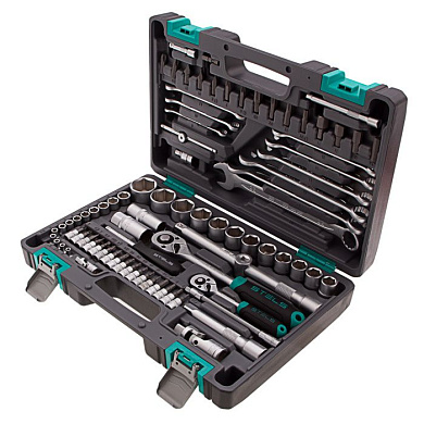 Набор инструментов 1/4''&1/2'' CrV 82 пр. Stels 14105