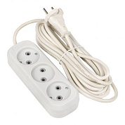 Удлинитель "Эксперт" 3 гнезда 5 метров 10А/2,2кВт без заземления ПВС 2х0,75 EKF PROxima UBA10-275-3-05