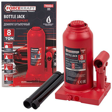 Домкрат бутылочный 8 т с клапаном 200-400 мм ForceKraft FK-T90804 DS