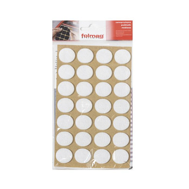 Подкладка самоприлипающая фетровая d20мм (1лист=28шт) белая FOLMAG 58798