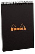 Блокнот "Rhodia" на пружине, A5, 80 листов, клетка, черный
