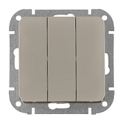 Выключатель 3 клав. (cкрытый 10А) песочный Astrum Bylectrica С05 10-3505 песочн