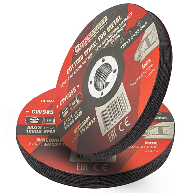 Круг отрезной по металлу и нержавеющей стали 125x1.2x22.2 мм, 20 шт ForceKraft FK-CW505S[к-т 20 шт.]