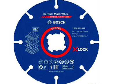 Круг отрезной 115х1,0x22.23 мм по дереву X-LOCK CARBIDE Bosch 2.608.901.192