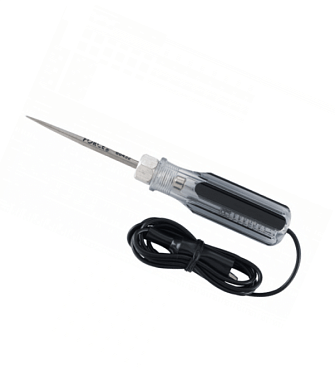 Пробник напряжения 6-12-24В ~,клипс на проводе, шило, Force 88432A