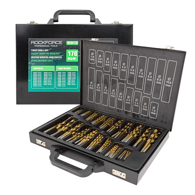 Набор сверл по металлу 170 пр. 1-10 мм RockForce RF-924U170