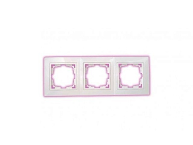 Рамка 3-местная белая, Уют, (с белой вставкой) Bylectrica ЮЛИГ.735212.281-40