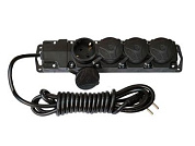 Удлинитель брызгозащищенный 3,5м (4 роз., 3.7кВт, с/з, ПВС 3х1,5) Bylectrica У16-4663.5м