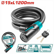 Замок велосипедный 15X1200 мм TOTAL TBK11512