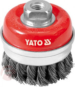 Щётка-крацовка чашка крученная с кольцом 75 мм М14 INOX Yato YT-4768