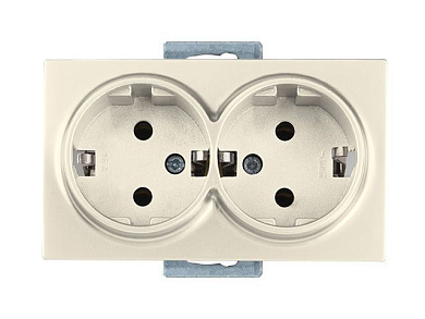 Розетка 2-ая, скрытая, с/з, кремовая, DARIA, 16 A, 250 V, IP 20, Mutlusan 21002020202