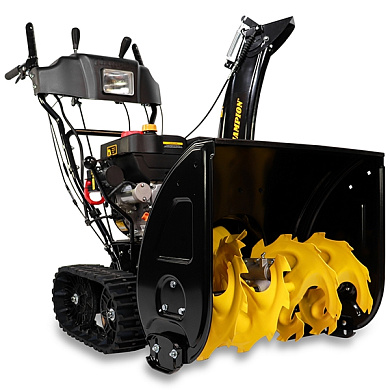 Снегоотбрасыватель, 7 л.с., 61 см, 6F/2R гусеницы, бак 3 л, эл.стартер, фара, обогрев рук CHAMPION STT761E