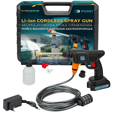 Мойка высокого давления аккумуляторная 24В, 2,8 л/мин, 15 бар ILOforce IF-PG001