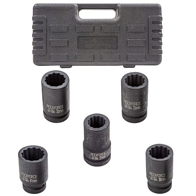 Набор головок ударных глубоких 1" 5 пр., 12-гр., 27, 32, 33, 36, 41 мм RockForce RF-8051-9MPB