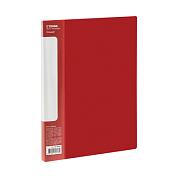 Папка В-611 "Стандарт" с зажимом и карманом, пластик, красный