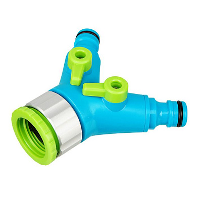 Разветвитель двухканальный с внутренней резьбой 3/4-1, с переключателем Palisad Luxe 65774