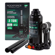 Домкрат бутылочный двухштоковый 2 т с клапаном, 170-370 мм RockForce RF-TF0202(BR)(Euro)