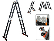 Лестница алюминевая многофункциональнвя 4х4 ступ., h229/465 см, 13,8 кг BLACK LINE STARTUL ST9930-04