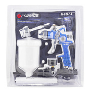 Краскораспылитель с верхним пластиковым бачком, регулятором давления и доп. дюзой Forsage F-W-827-14