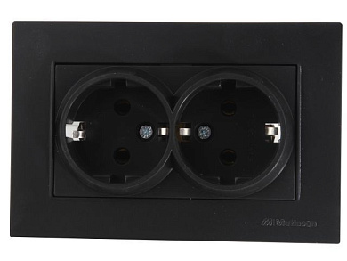 Розетка 2-ая, скрытая,с/з, черная, RITA, 16 A, 250 V, IP 20, Mutlusan 22202020284