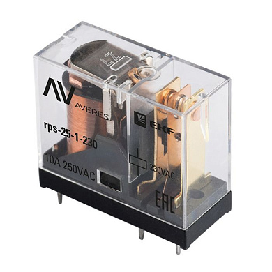 Реле промежуточное РП slim 25/1 10A 230В AC EKF AVERES rps-25-1-230