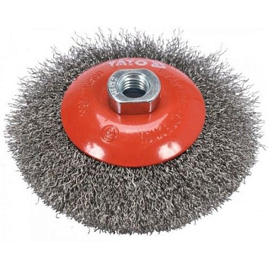 Щетка дисковая гофр.125 мм/M14 INOX YATO YT-47612