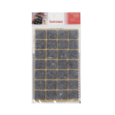 Подкладка самоприлипающая фетровая 20х20мм (1лист-28шт) серая FOLMAG 110814