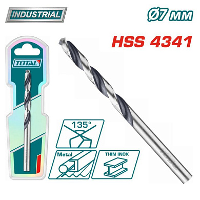 Сверло по металлу HSS 7 мм TOTAL TAC1200704