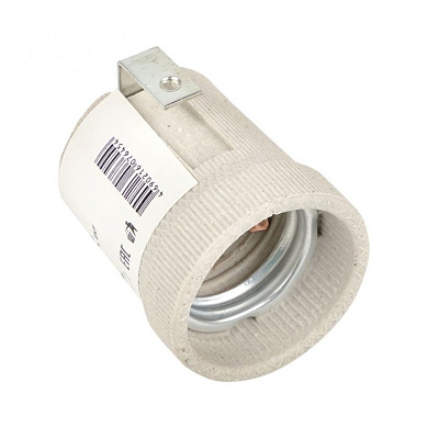 Патрон керамический E27 с держателем EKF PROxima LHCe-E27-h