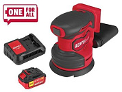 Аккум. эксцентриковая шлифмашина COS 1218-1 в кор. ALL1 XLT ST 18В, 125 мм WORTEX 1333436