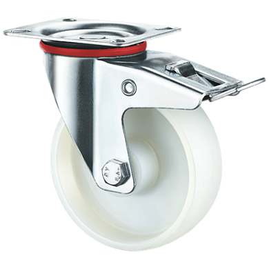 Колесо поворотное полипропилен SRCnb 42 100 мм с тормозом (F) TOR 1047574