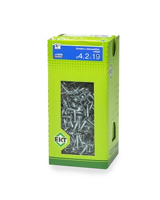 Саморез с п/ш 4.2х19 сверло, цинк, в коробке с окном, 1000 шт ЕКТ BW000059