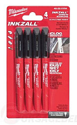 Маркеры со сверхтонким пером INKZALL черные 4 шт. Milwaukee 48223154