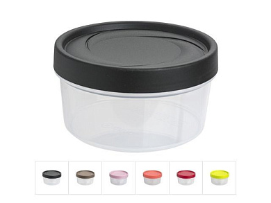 Контейнер пласт. круглый 0.5 л, с крышкой, Spinoja, 120х65 мм, цвета в ассортименте DRINA 10544