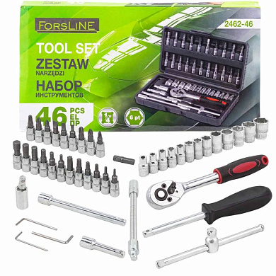 Набор инструмента 46 пр. 1/4'' 6-гр, 4-14 мм ForsLine FL-2462-46