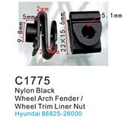 Клипса для крепления внутренней обшивки а/м Хендай пластиковая 100 шт Forsage C1775(Hyundai/Honda)