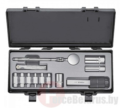 Набор ключей слива масла, фильтросъемник, щупы, зеркало, свечные головки 12 пр. Force 5122