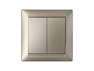 Выключатель 2 клав. (cкрытый, 10А) шампань, Стиль, Bylectrica С510-803шамп