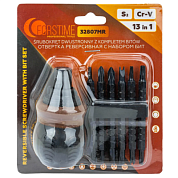 Отвертка реверсивная в комплекте с двусторонними битами FORSTIME FT-32807MR