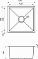 Мойка нерж. сталь, прямоугольная одночашевая, 470*450мм, сатин, универсальная (3,2мм) AKS 93976