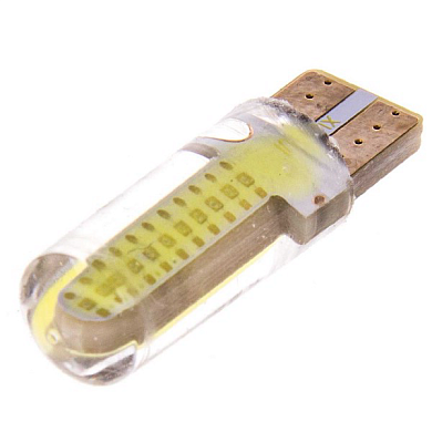 Автолампа диод T10 (W5W) 1V COB 1-конт Белая комп. шт габарит/стоп/салон/номер SKYWAY S08201074