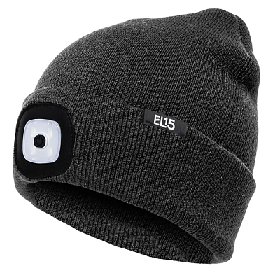 Шапка со сьемным фонариком, серая, 21х23см 1Вт, 3 реж.раб., 120Лм, время раб 2-3 ч EL15 444 (Grey)