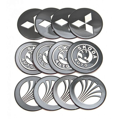 Наклейка на колпак 6см, KING, к-т 4шт, KING