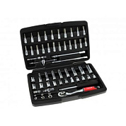 Набор инструмента 1/4" 25GW, 56 пр. CrV Tvardy T00104